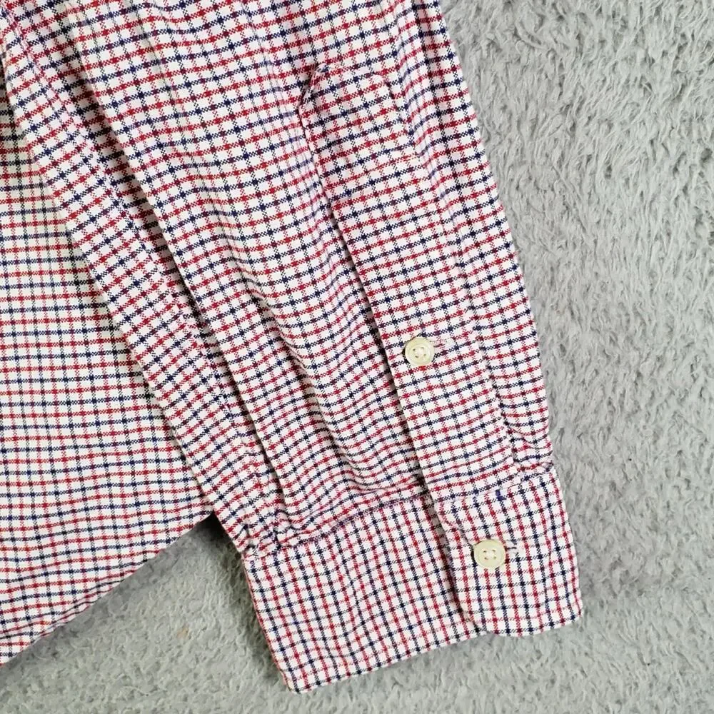 Polo Ralph Lauren Shirt Oxford Button Down Men’s Size Large L Red Blue Plaid